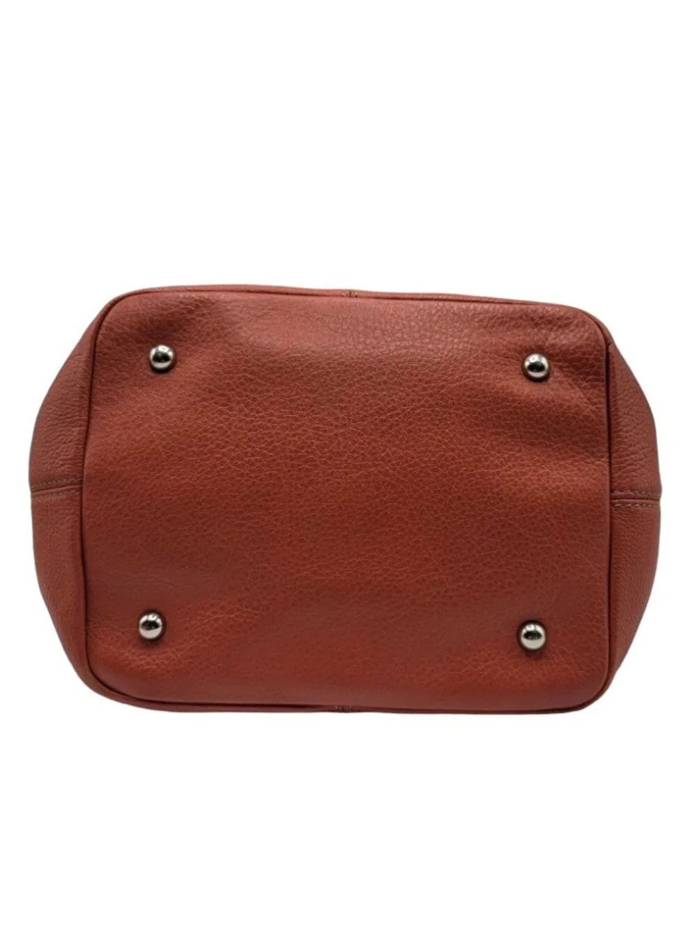 Clarks Pebbled Leather Satchel Handbag Brown Burnt Orange Buckle Dual Handles